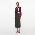 Burgundy Argyle Lightweight Jumper