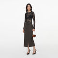 Brown Wool Midi Skirt