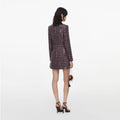 Pink and Black Sequin Boucle Mini Dress
