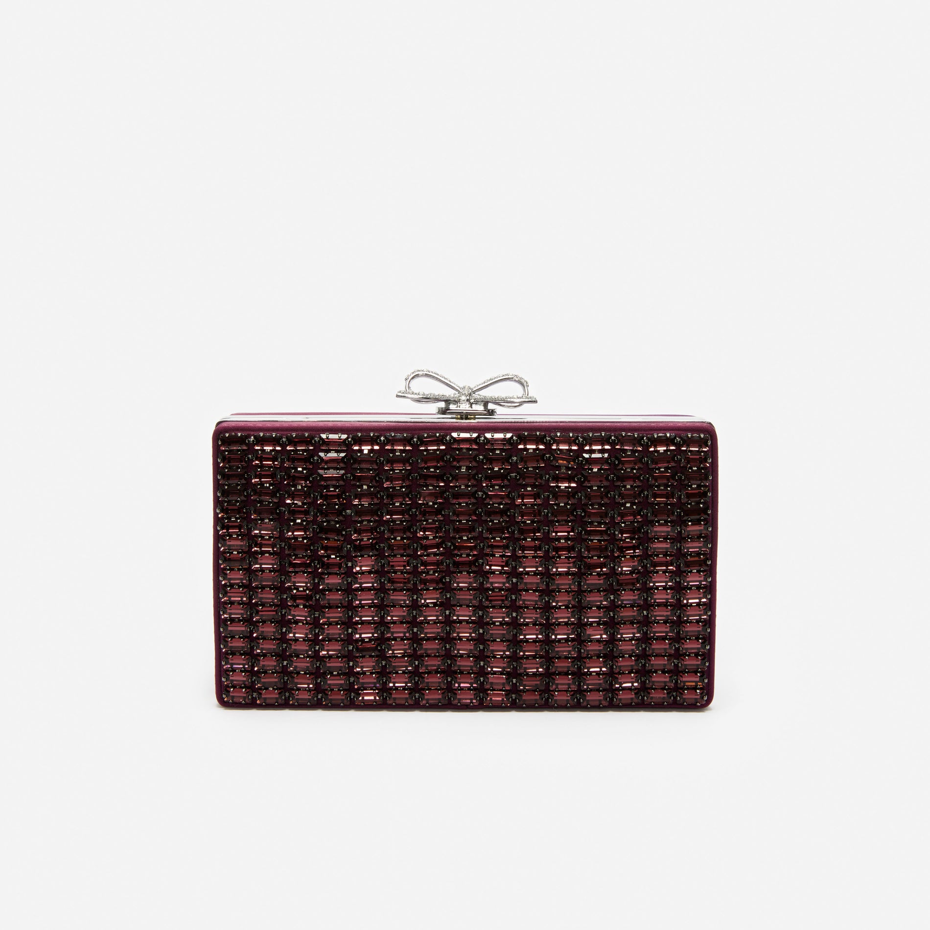 Burgundy Chainmail Clutch Bag