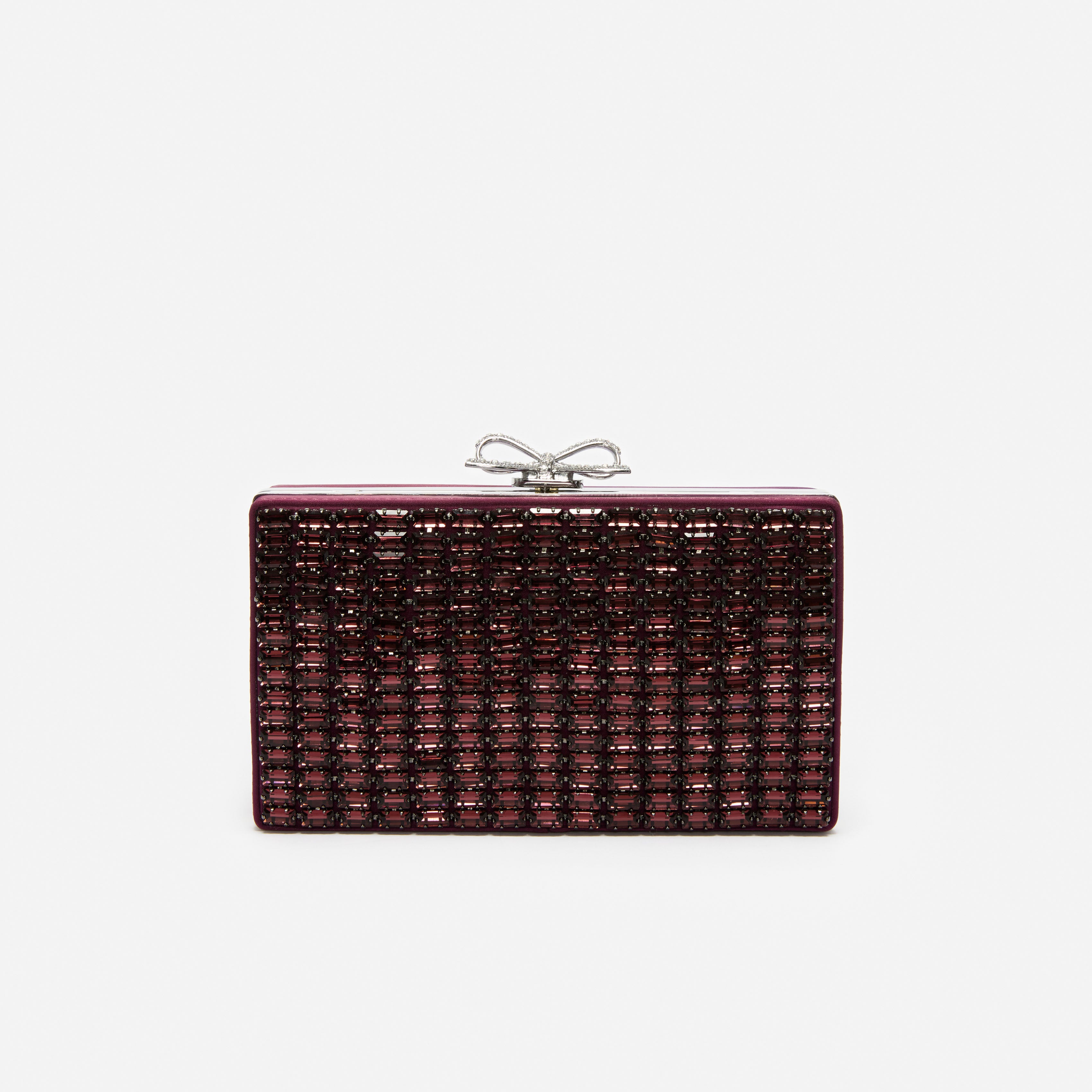 Burgundy Chainmail Clutch Bag