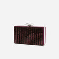 Burgundy Chainmail Clutch Bag