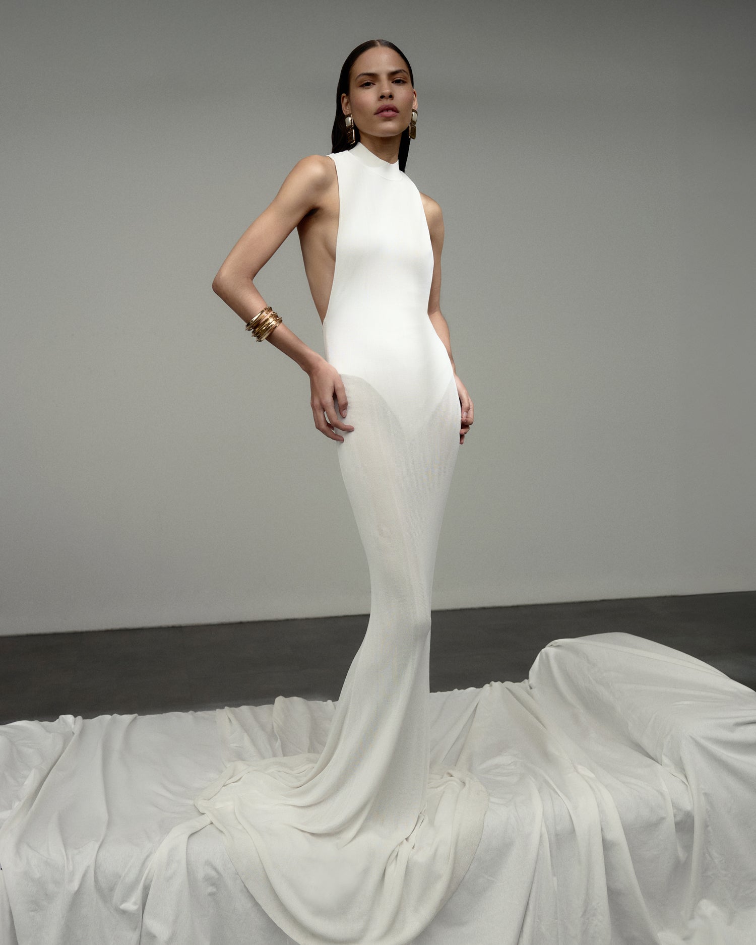 White Racer Back Viscose Knit Maxi Dress self-portrait White Racer Back Viscose Knit Maxi Dress self-portrait