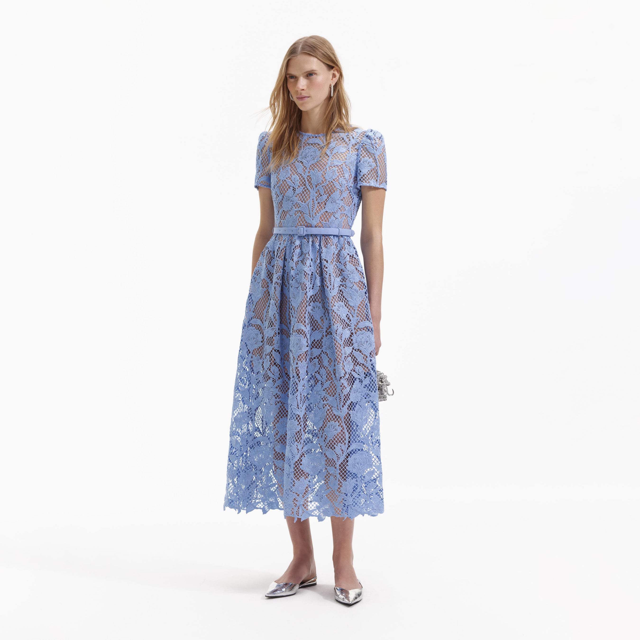 Blue Lily Lace Midi Dress selfportrait