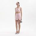 Pink Check Boucle Mini Skirt