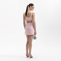 Pink Check Boucle Mini Skirt