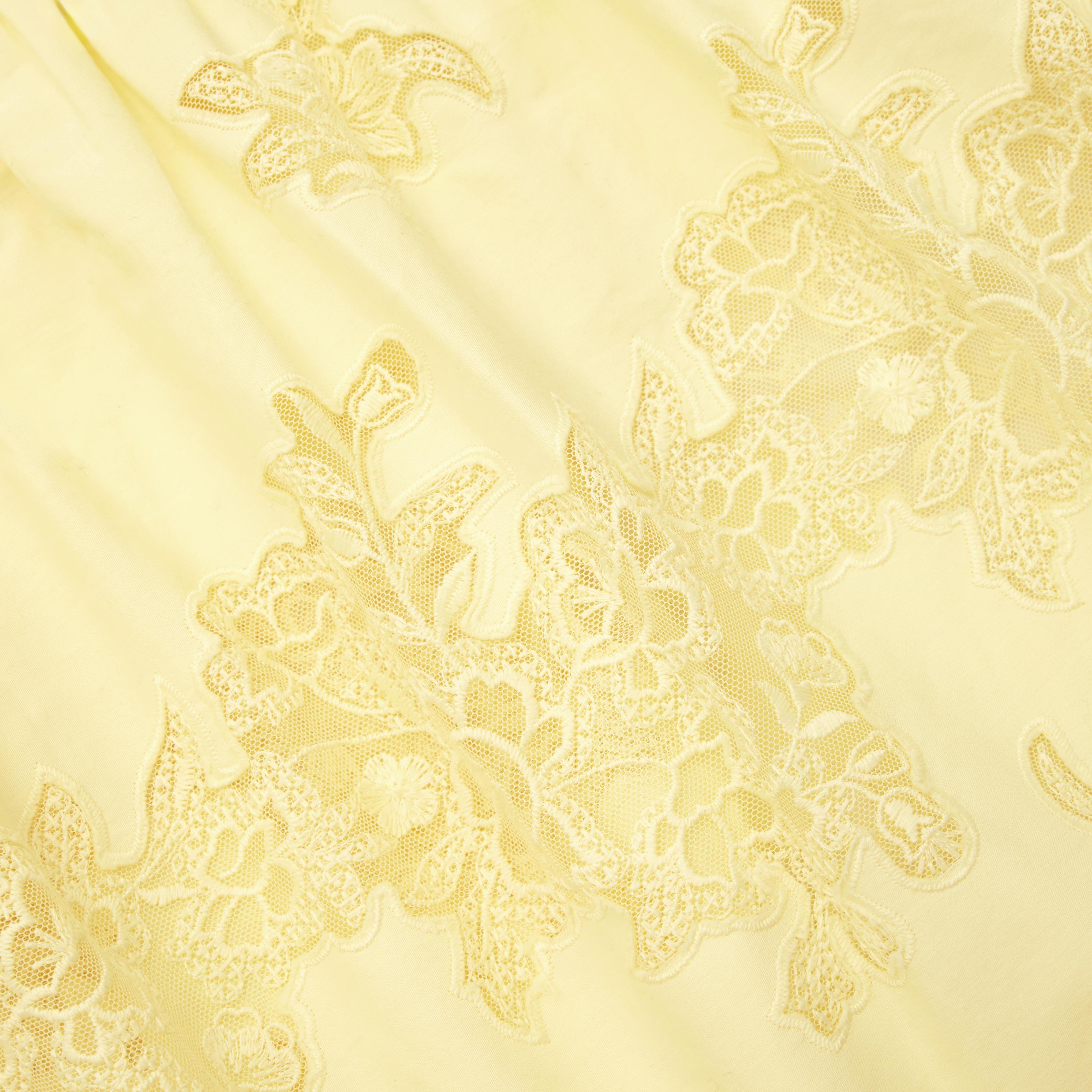 Yellow Cotton Ruffle Midi Dress