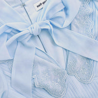 Blue Chiffon Bow Midi Dress