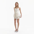 Cream Boucle Peplum Mini Dress