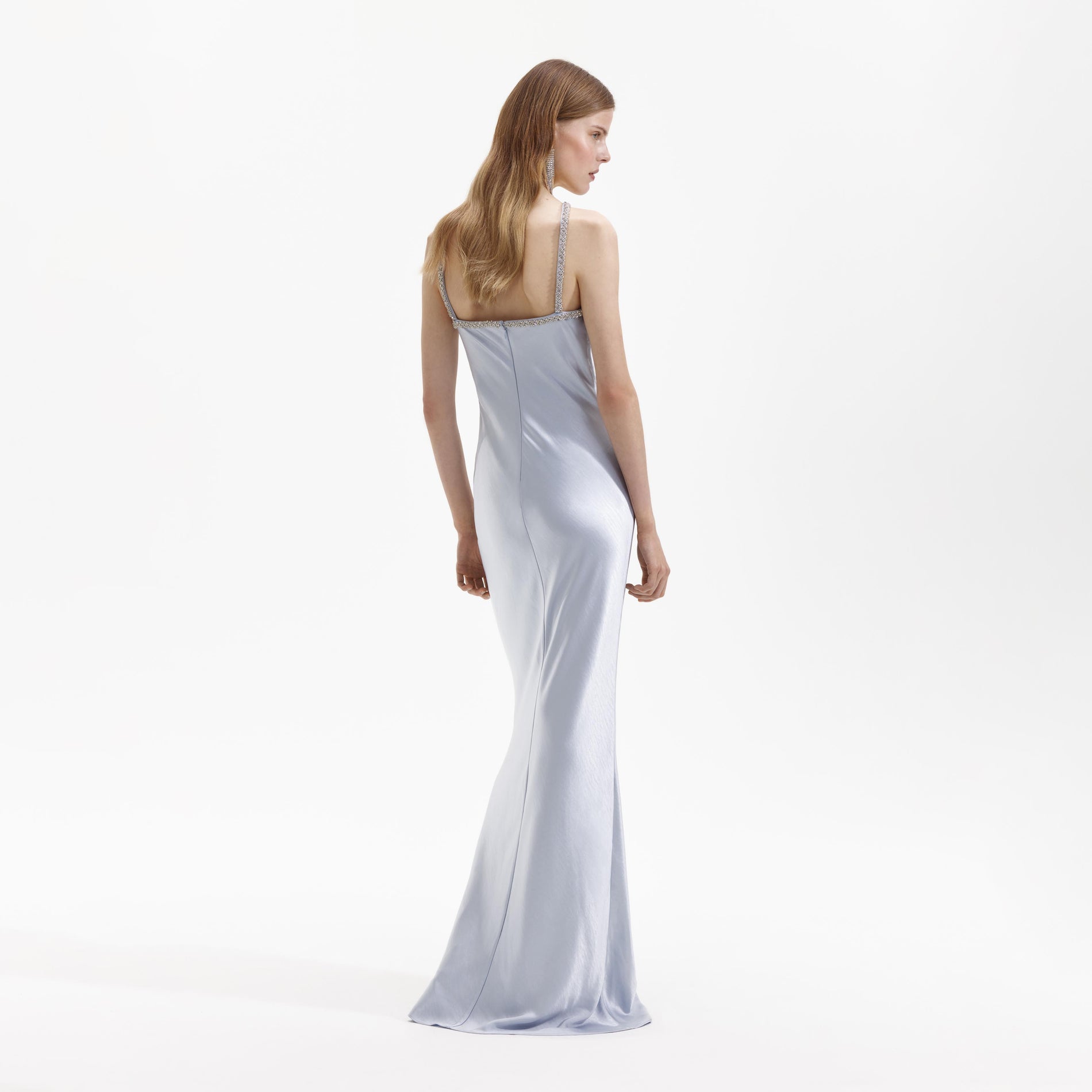 self portrait blue satin flower maxi dress Blue Satin Flower Maxi Dress – self-portrait