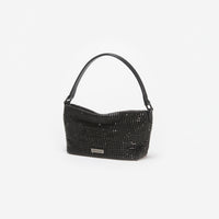 Black Diamante Small Hobo Bag