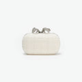 Cream Boucle Bow Clutch