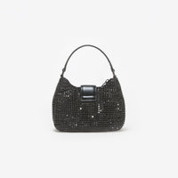 Black Diamante Crescent Bow Bag