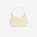 Yellow Leather Crescent Bow Bag
