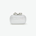Silver Rhinestone Bow Clutch