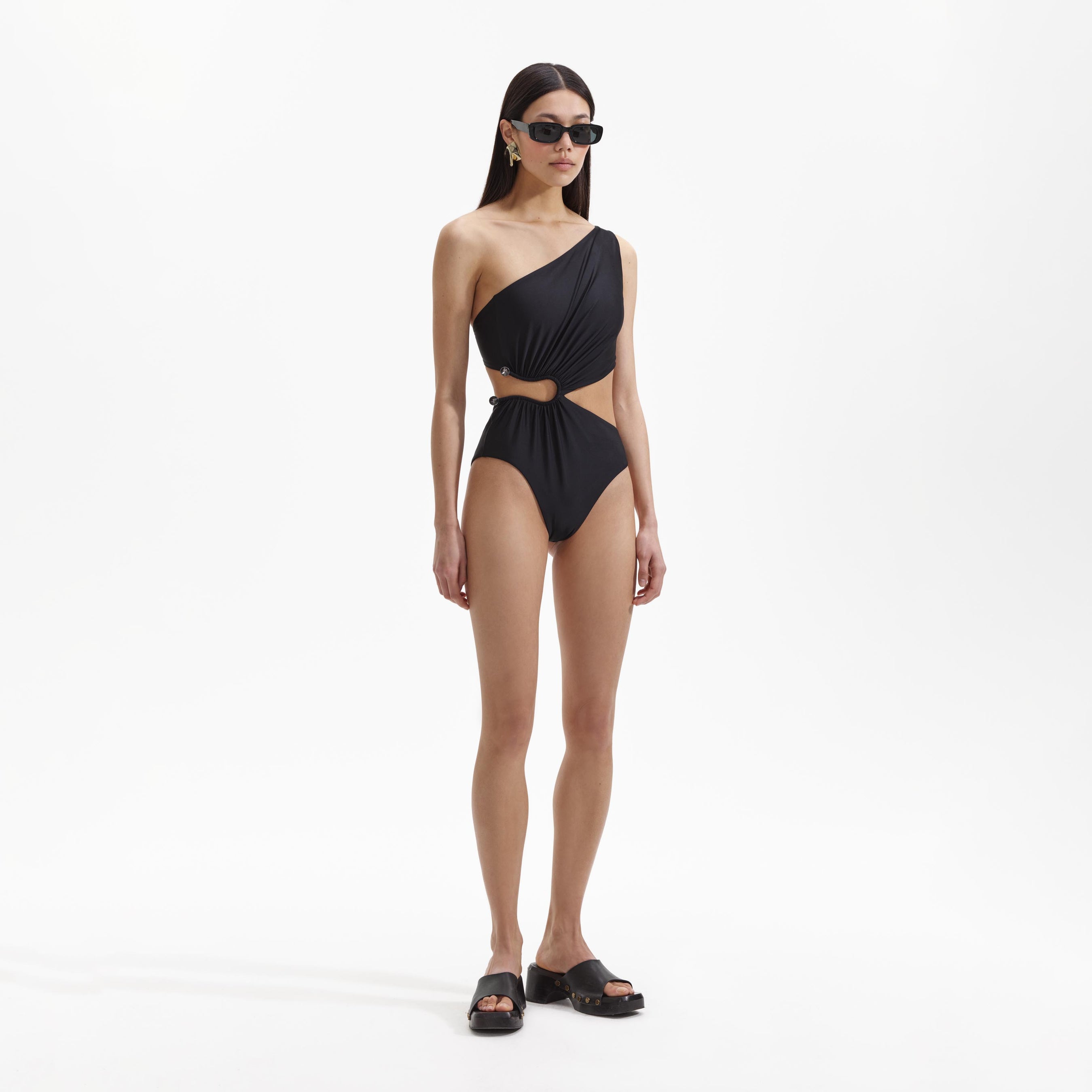Black Asymmetric Swimsuit