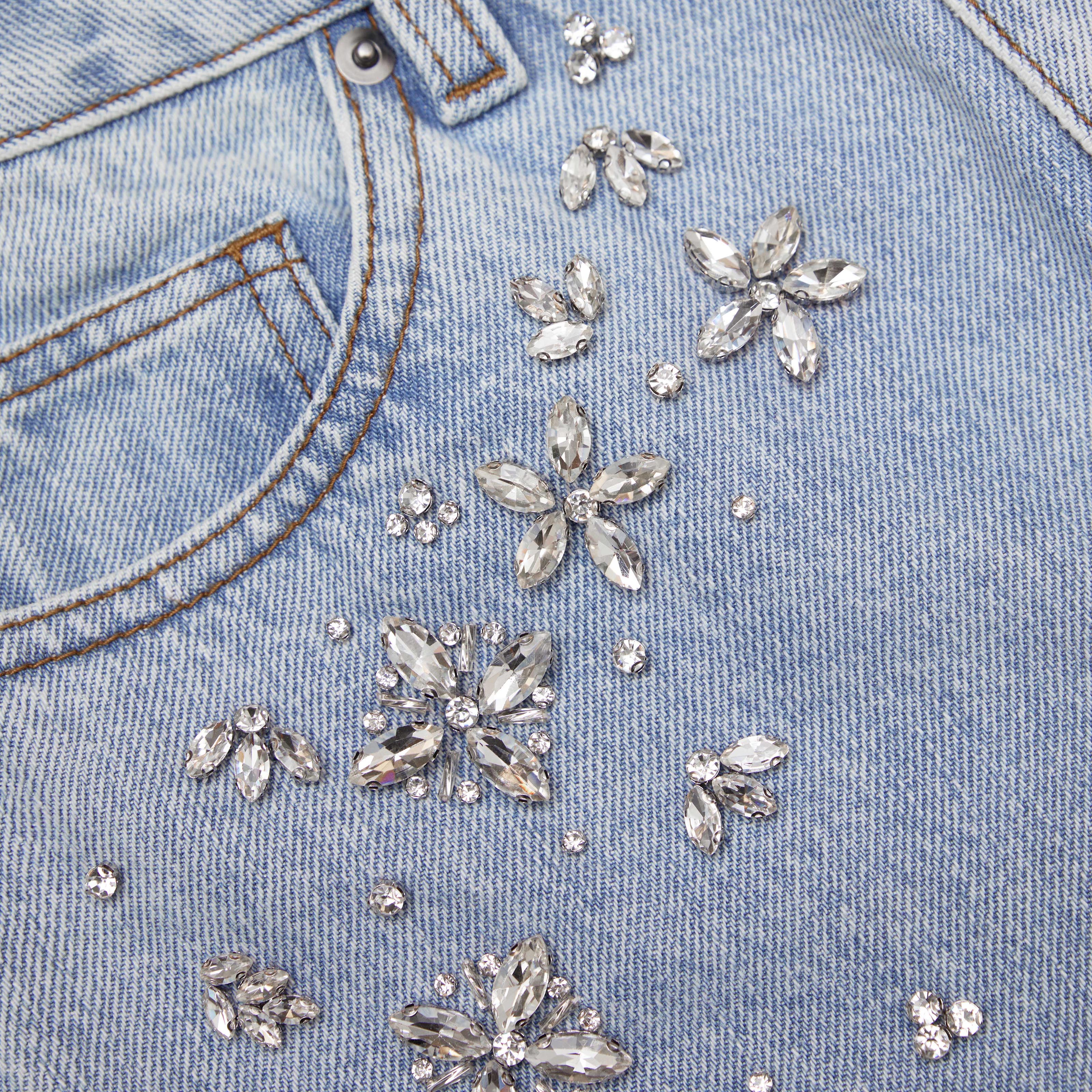 Blue Embellished Jeans