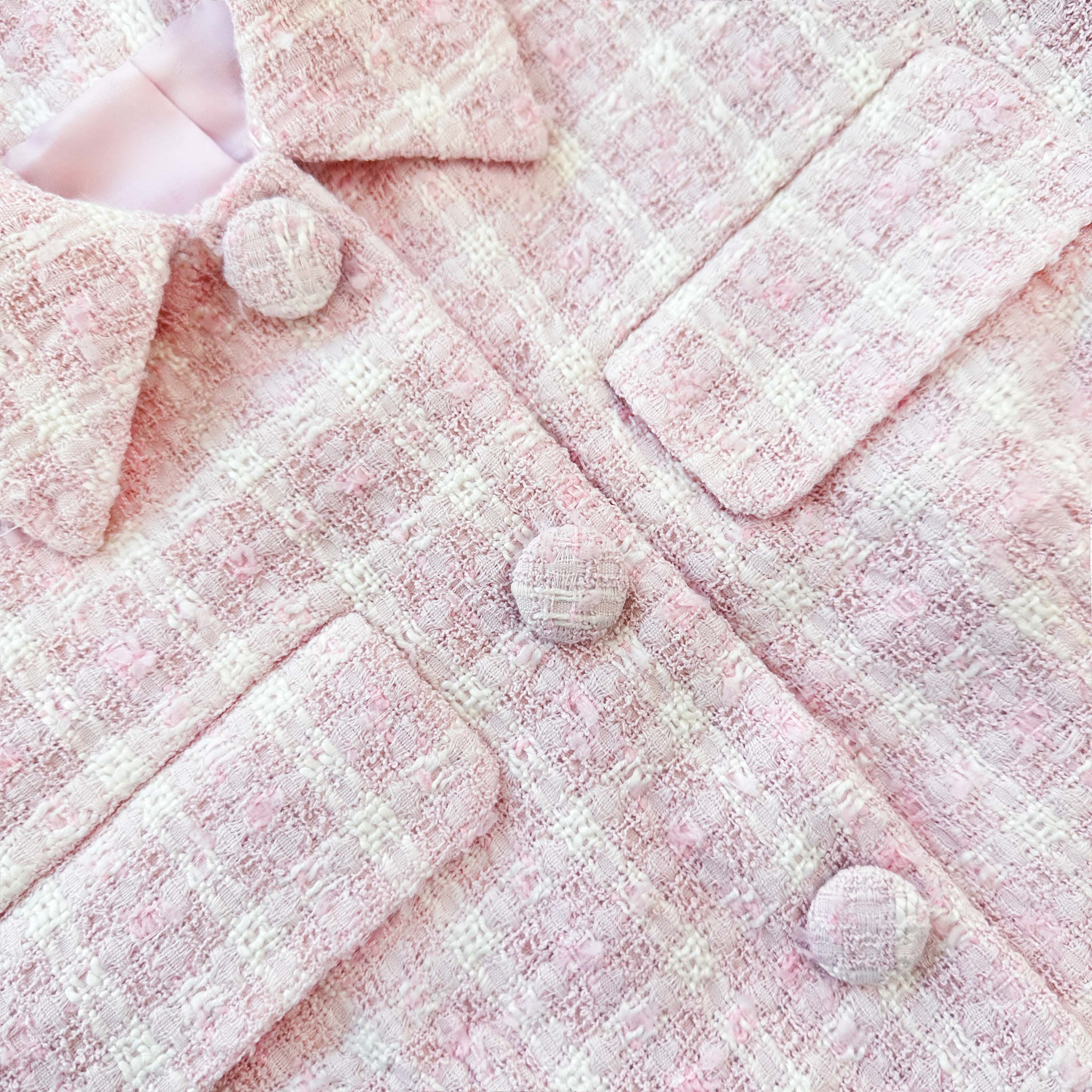 12968 Pink Buttoned Check Dress main image 0