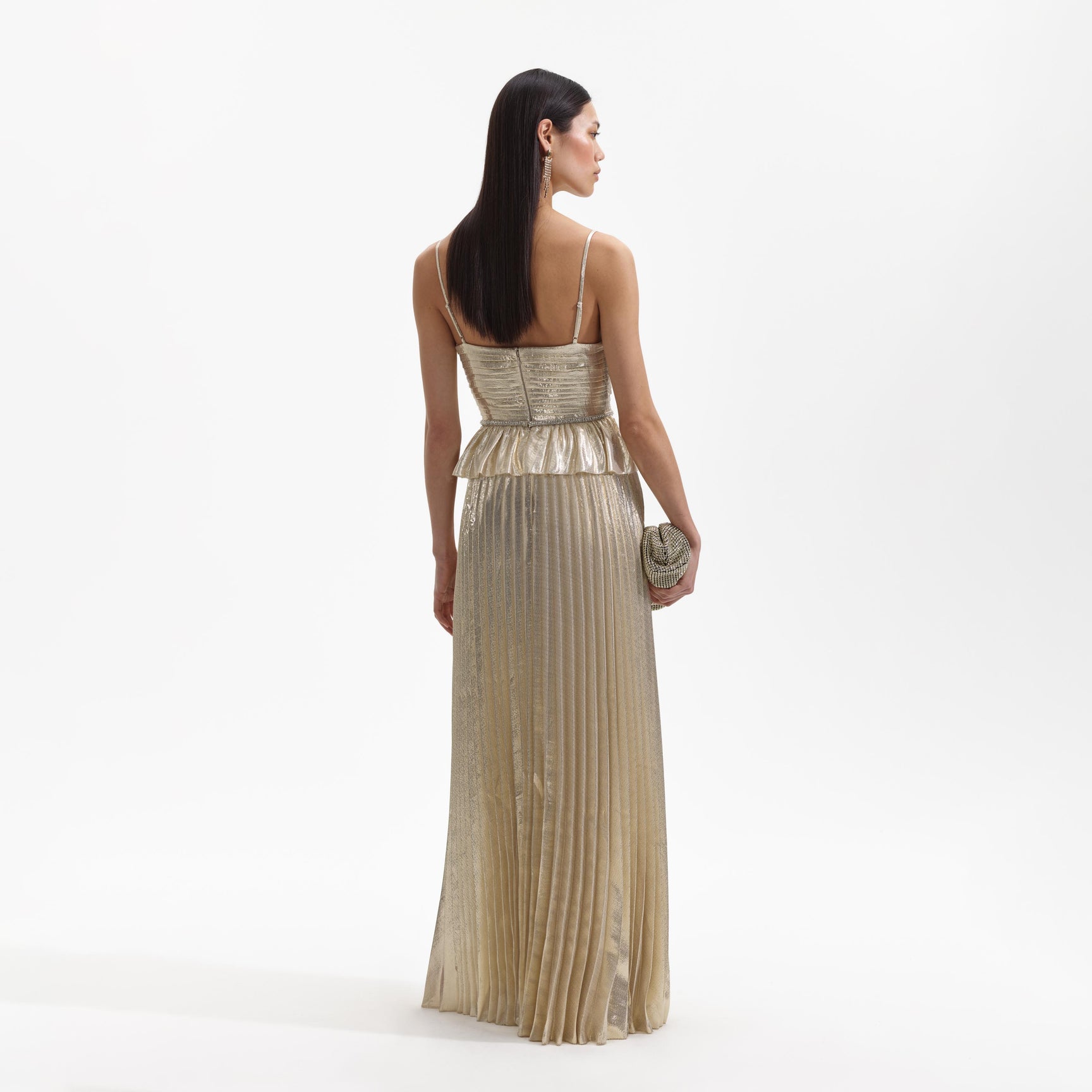 Kora Metallic Embellished Maxi Gown (Metallic Gold) main image 0