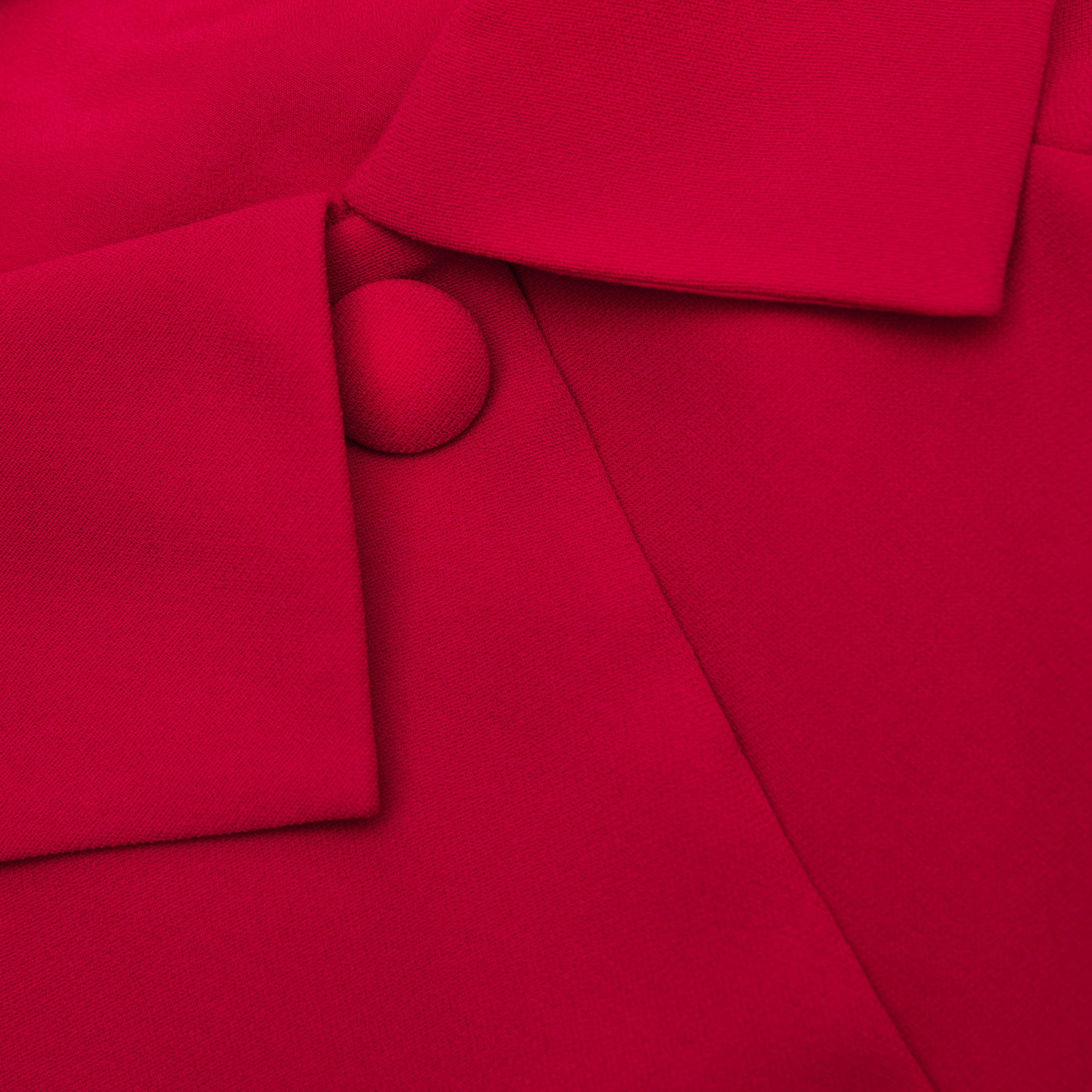 Red Tailored Crepe Midi Dress – self-portrait