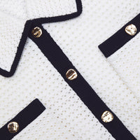 White Crochet Collar Mini Dress