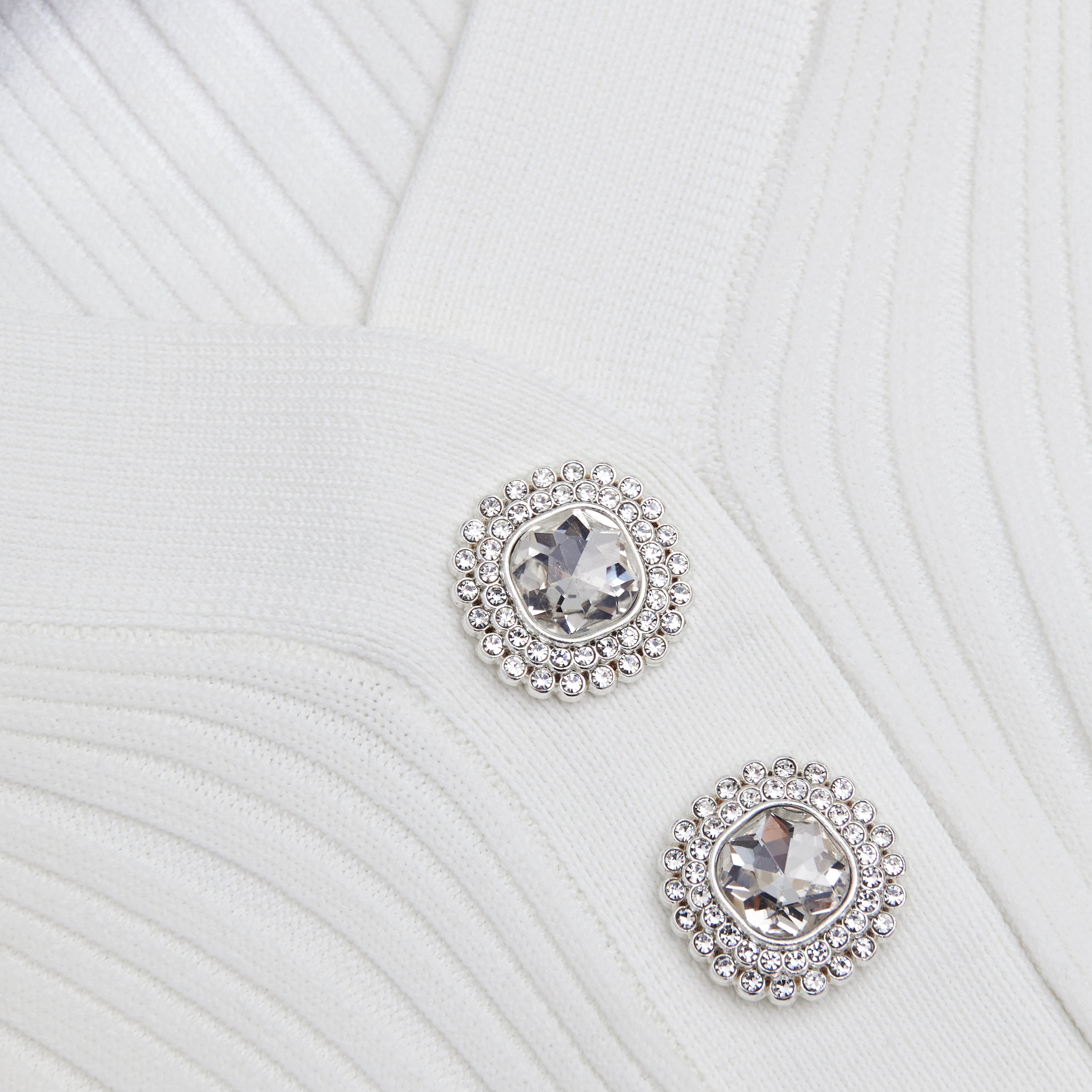 화이트 리브 니트 미니 드레스