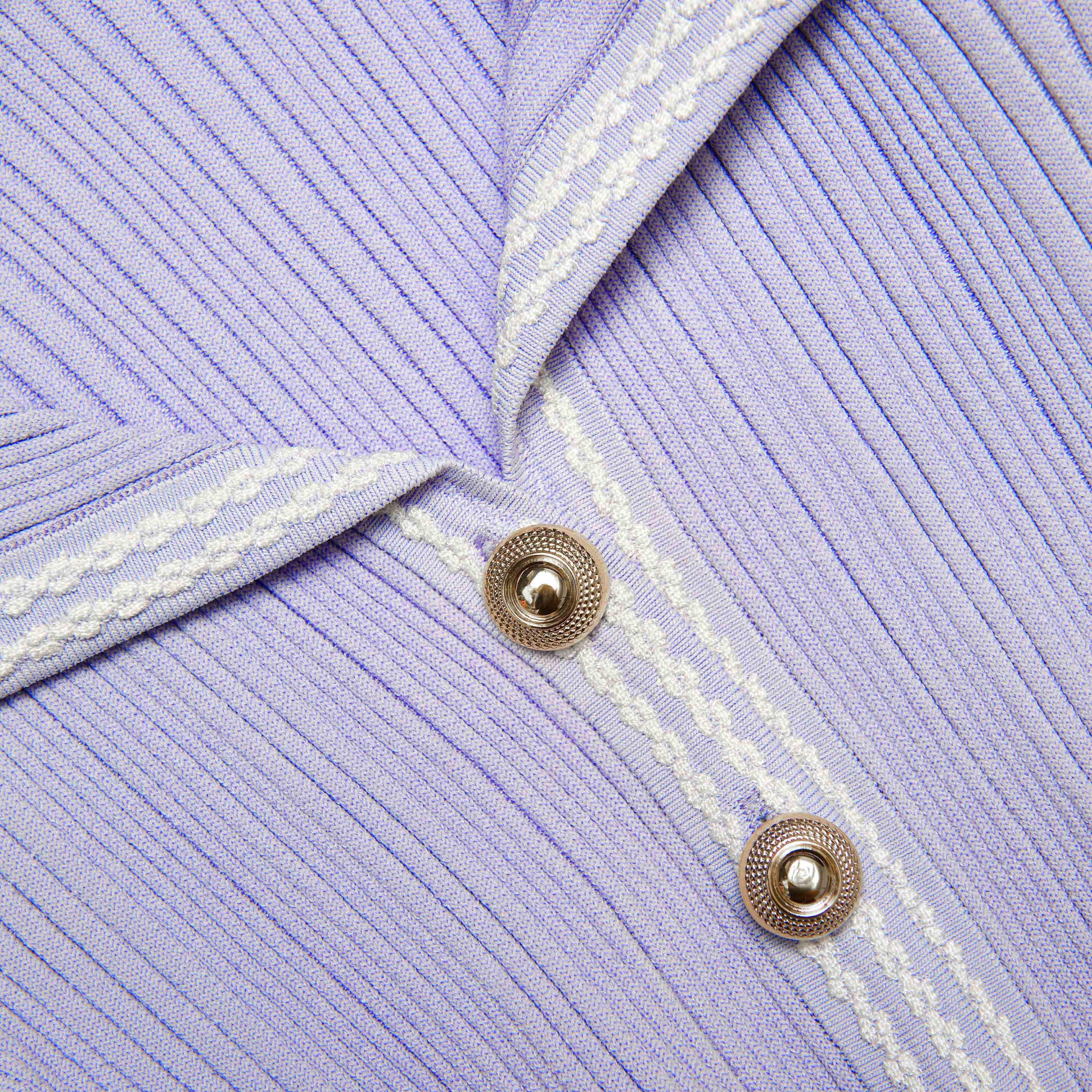 라일락 리브 니트 미니 드레스