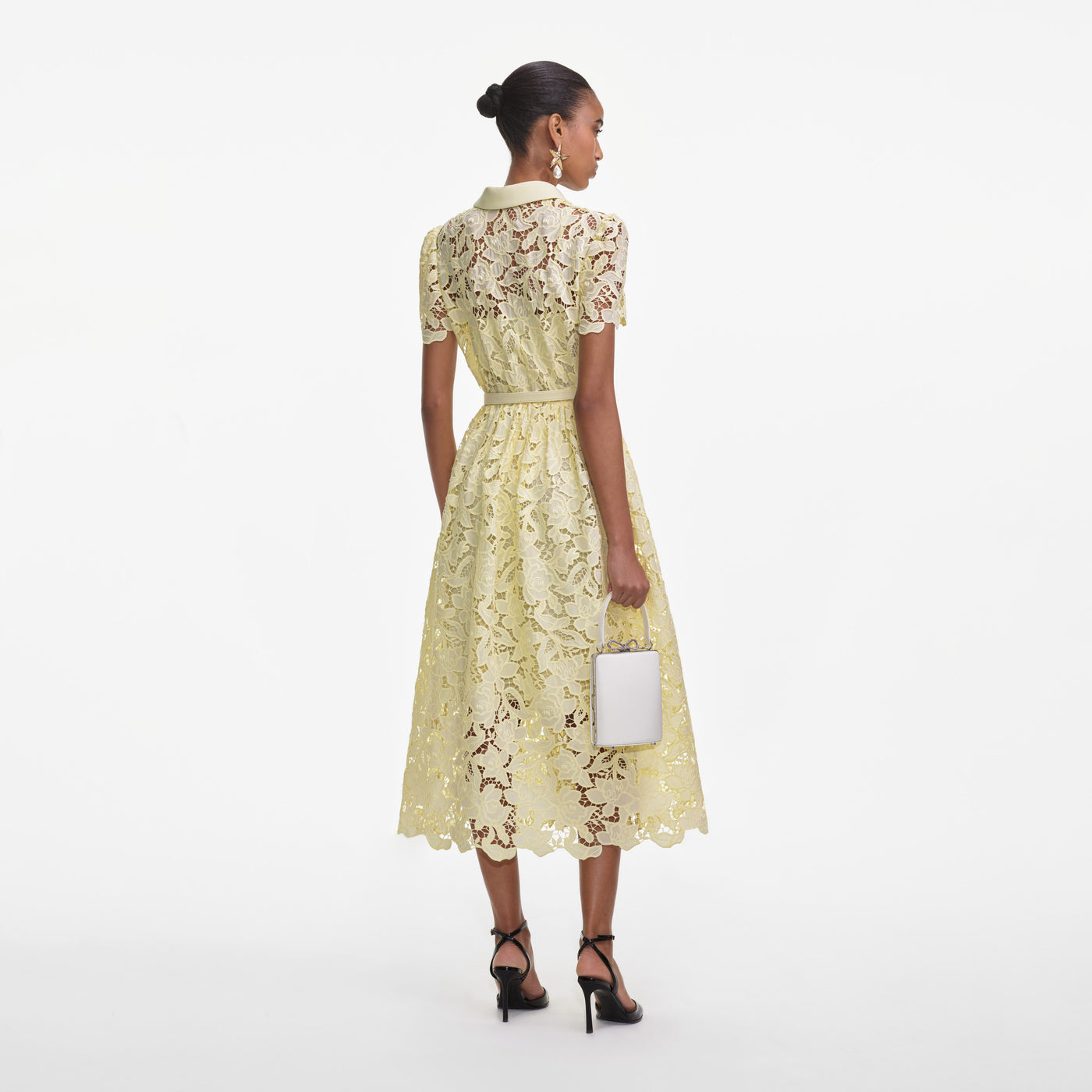 Yelete Full Size Contrasting Lace Midi Dress main image 0