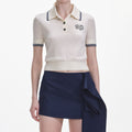 Cream Knit SP Polo Top