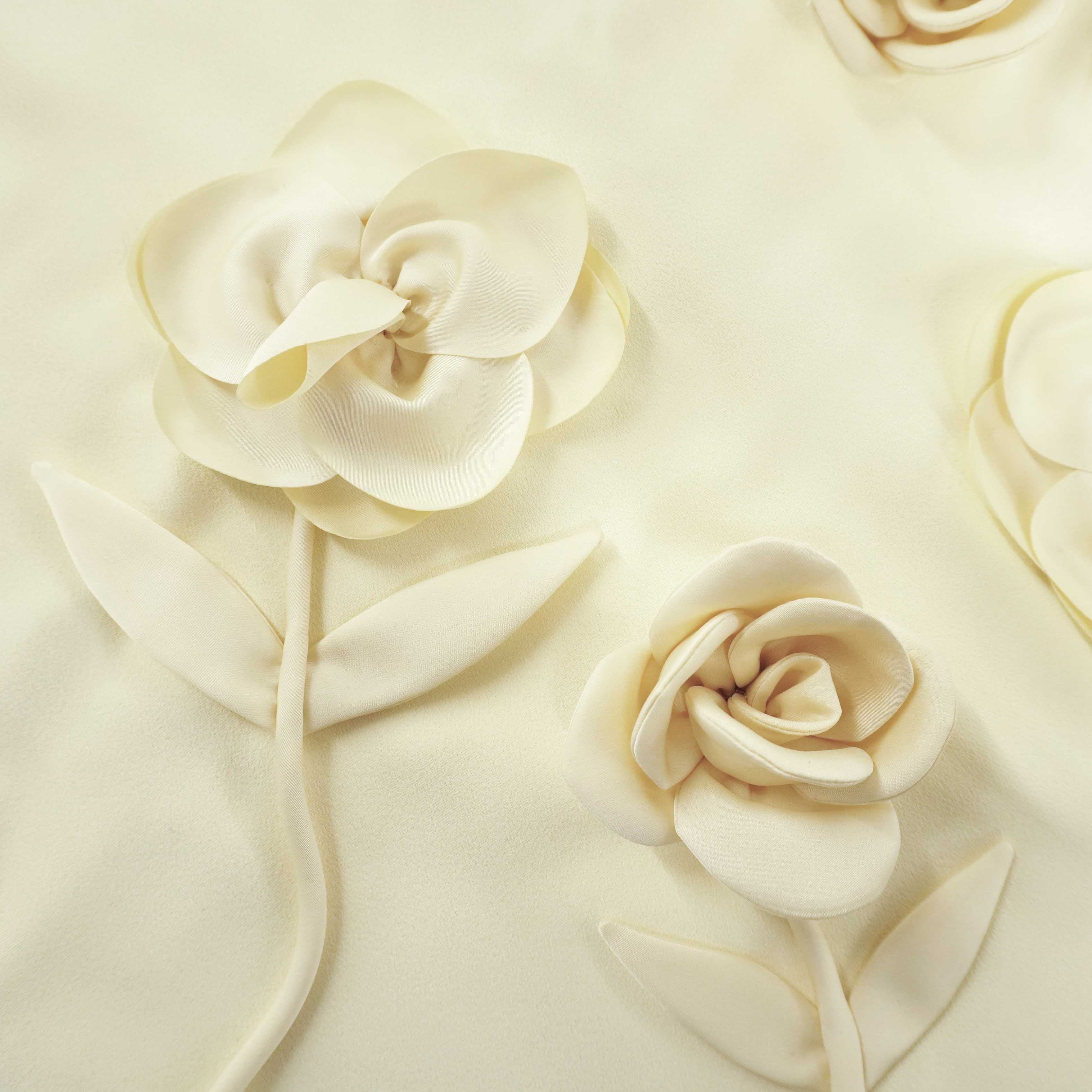 Yellow Crepe Flower Mini Dress – self-portrait