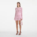 Pink Bow Crochet Mini Skirt