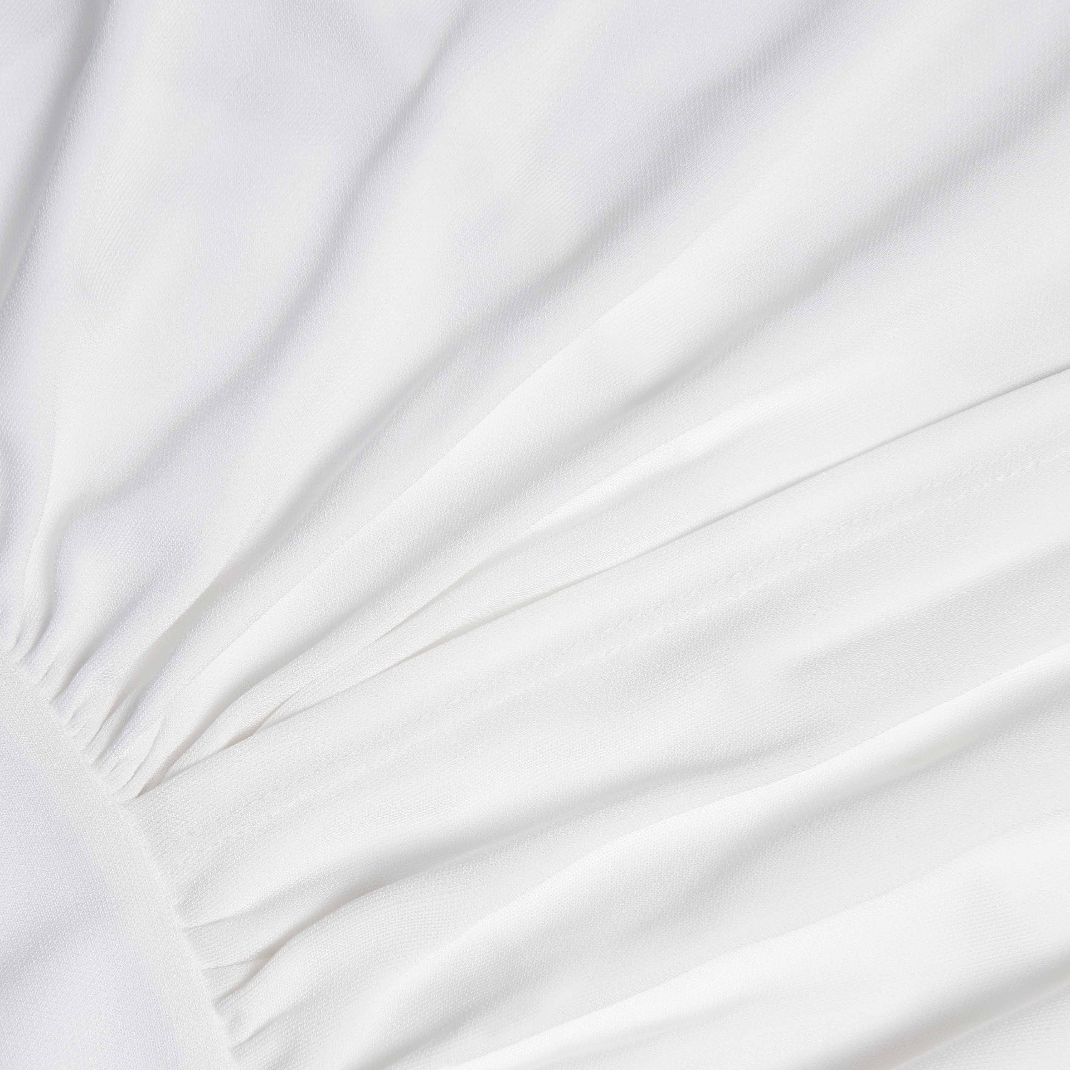 Cream Jersey Gathered Top