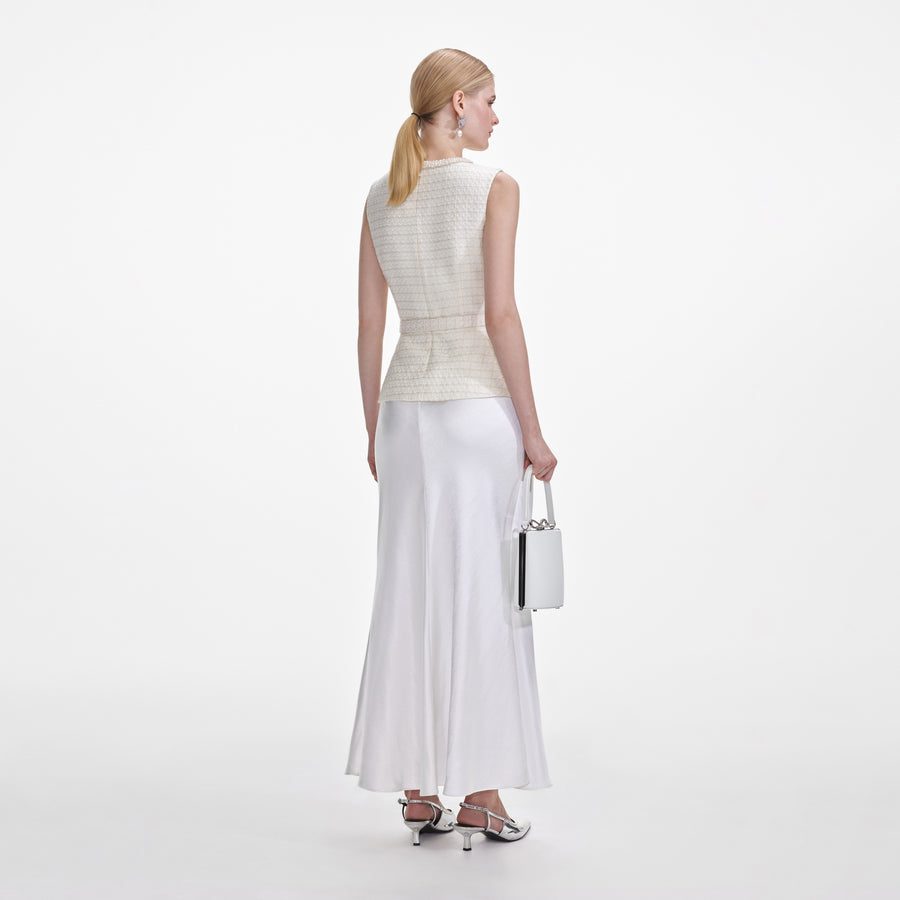 BOUCLE SLEEVELESS MIDI DRESS