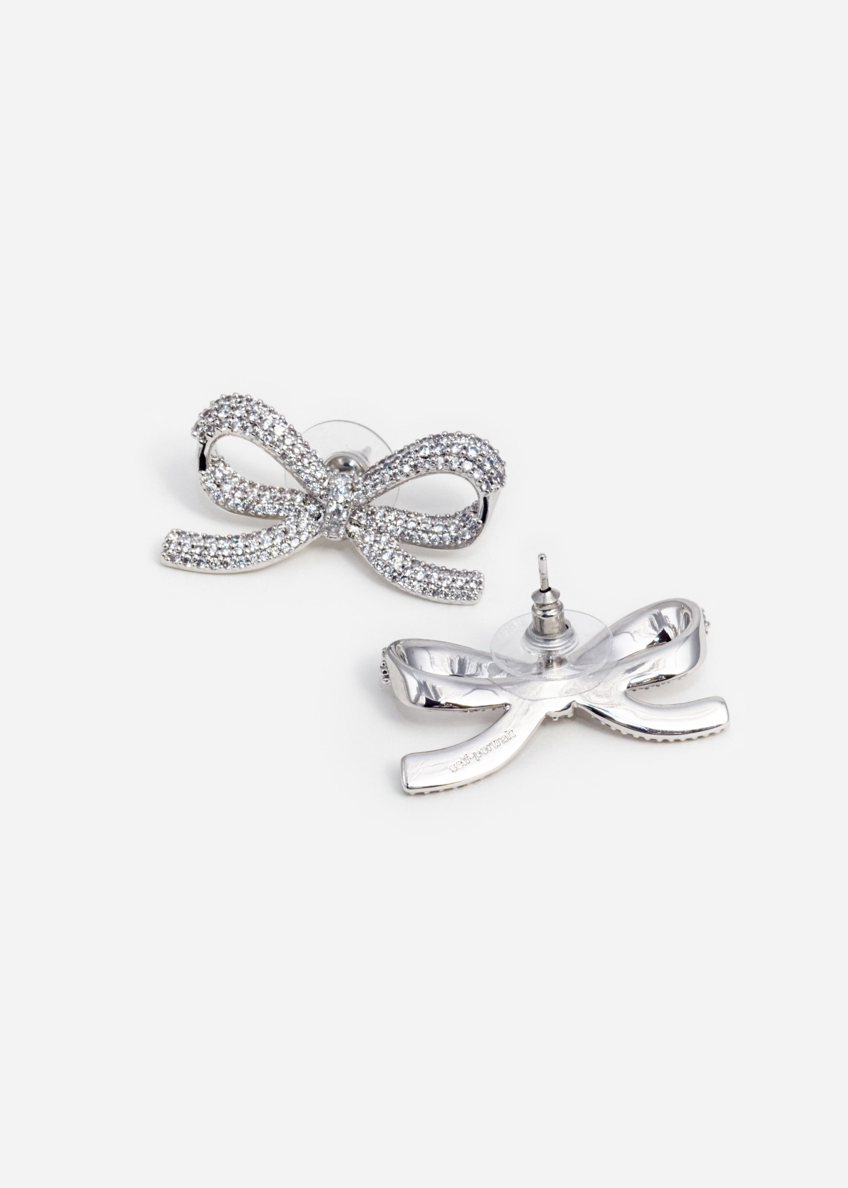 Self-Portrait Bow Pearl Waterfall Earrings Pearl main image 1