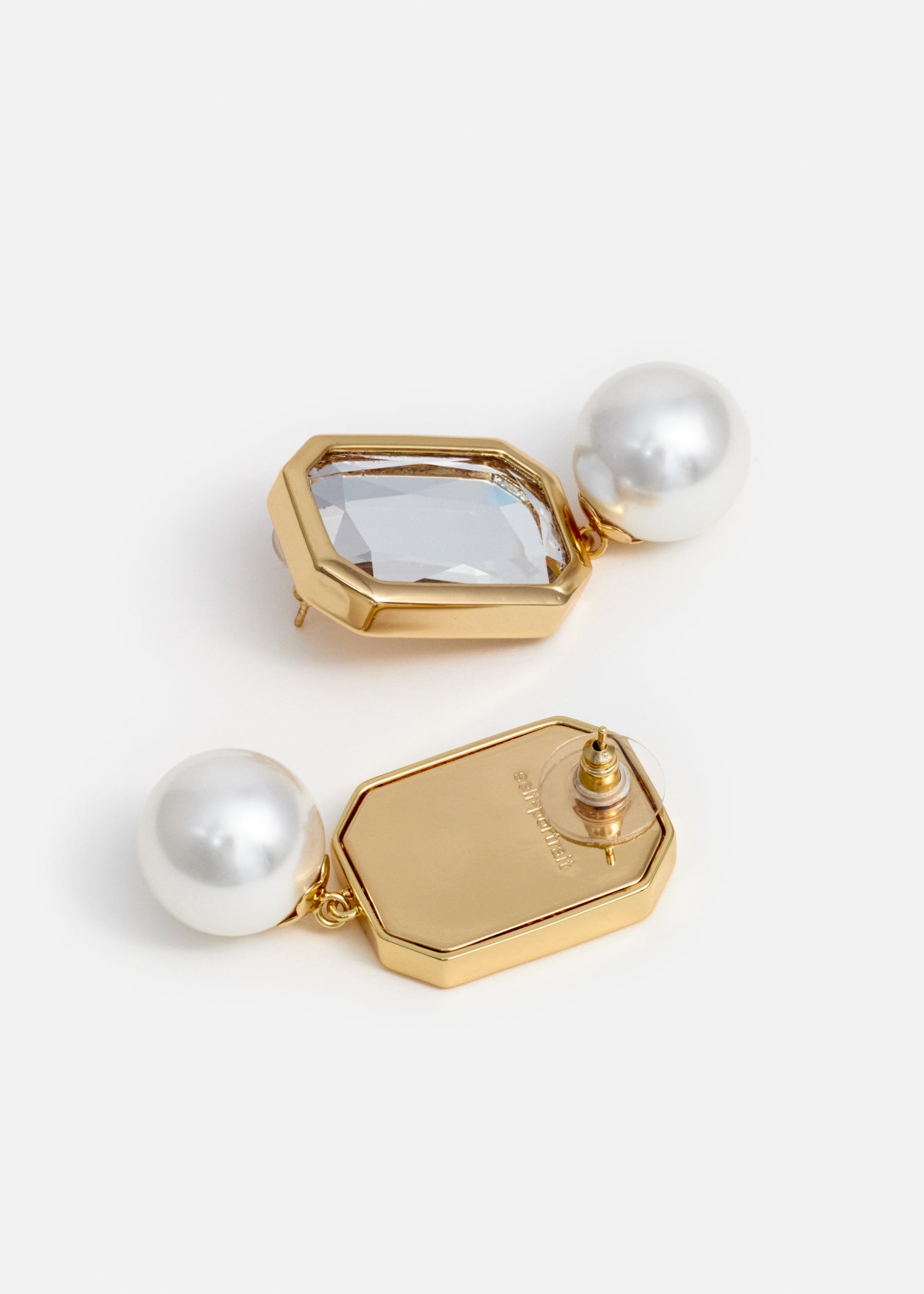 A photo of the Crystal Pearl Tiered Earrings