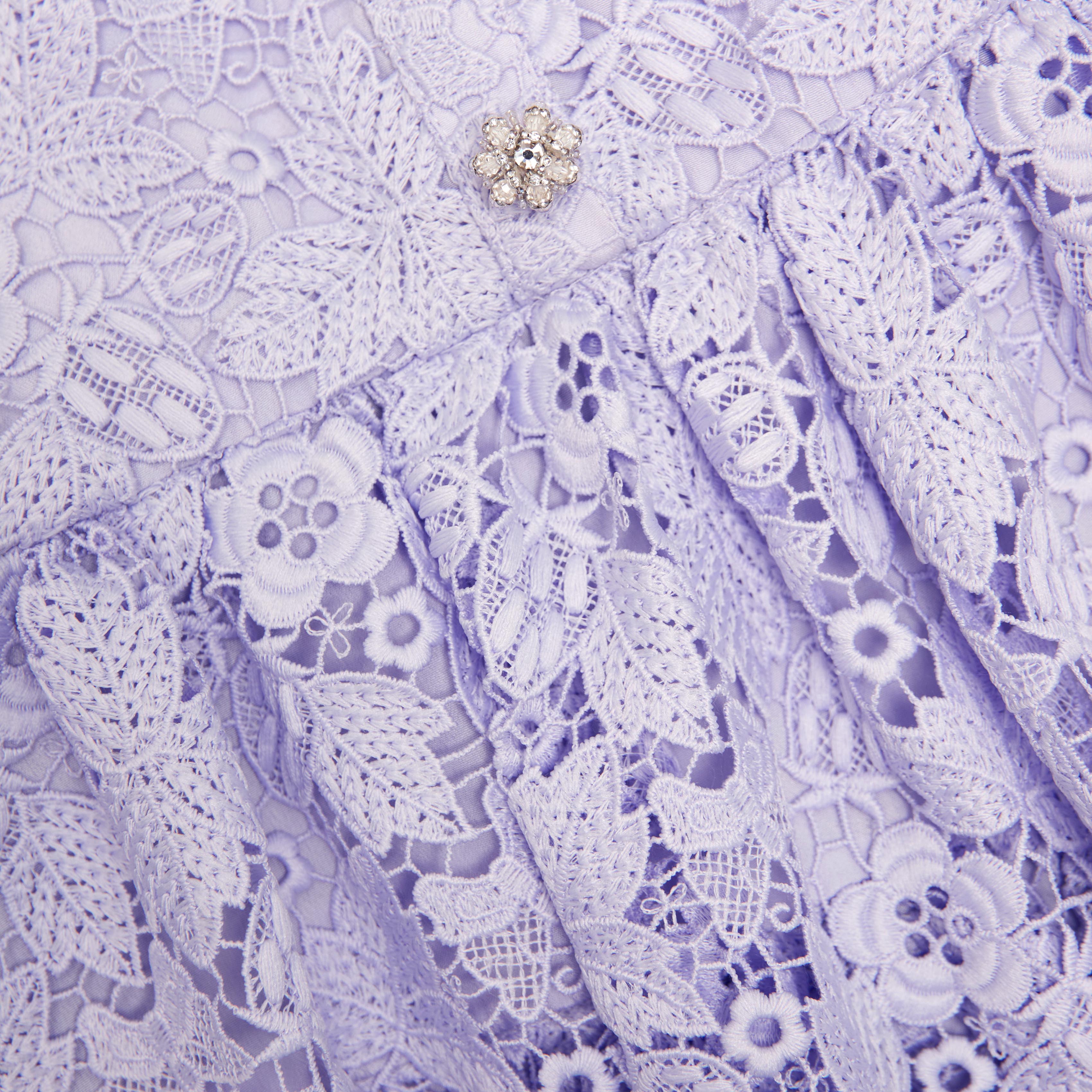 라일락 버터플라이 레이스 드레스