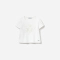 Cream Jersey Flower T-Shirt