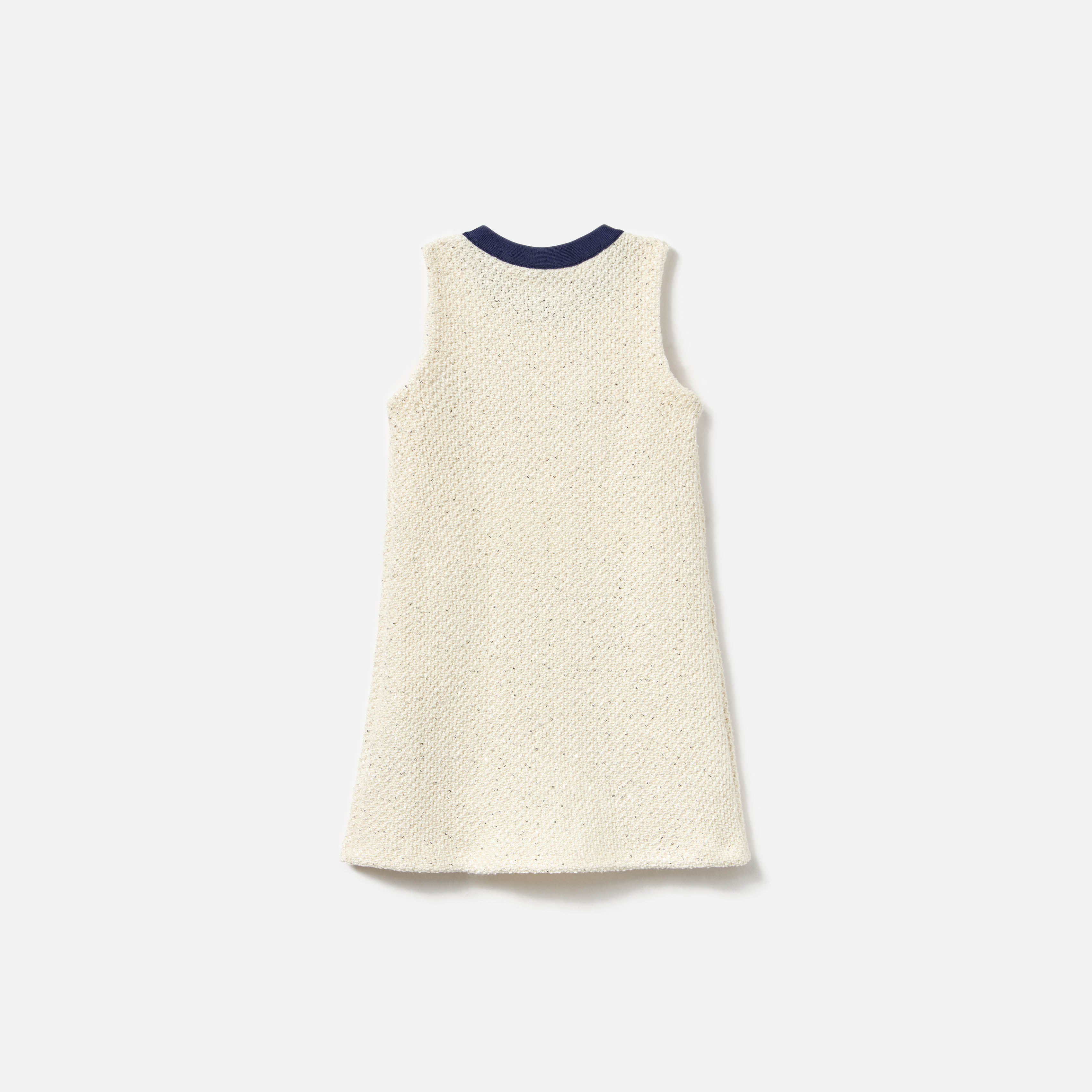 크림색 스팽글 니트 드레스