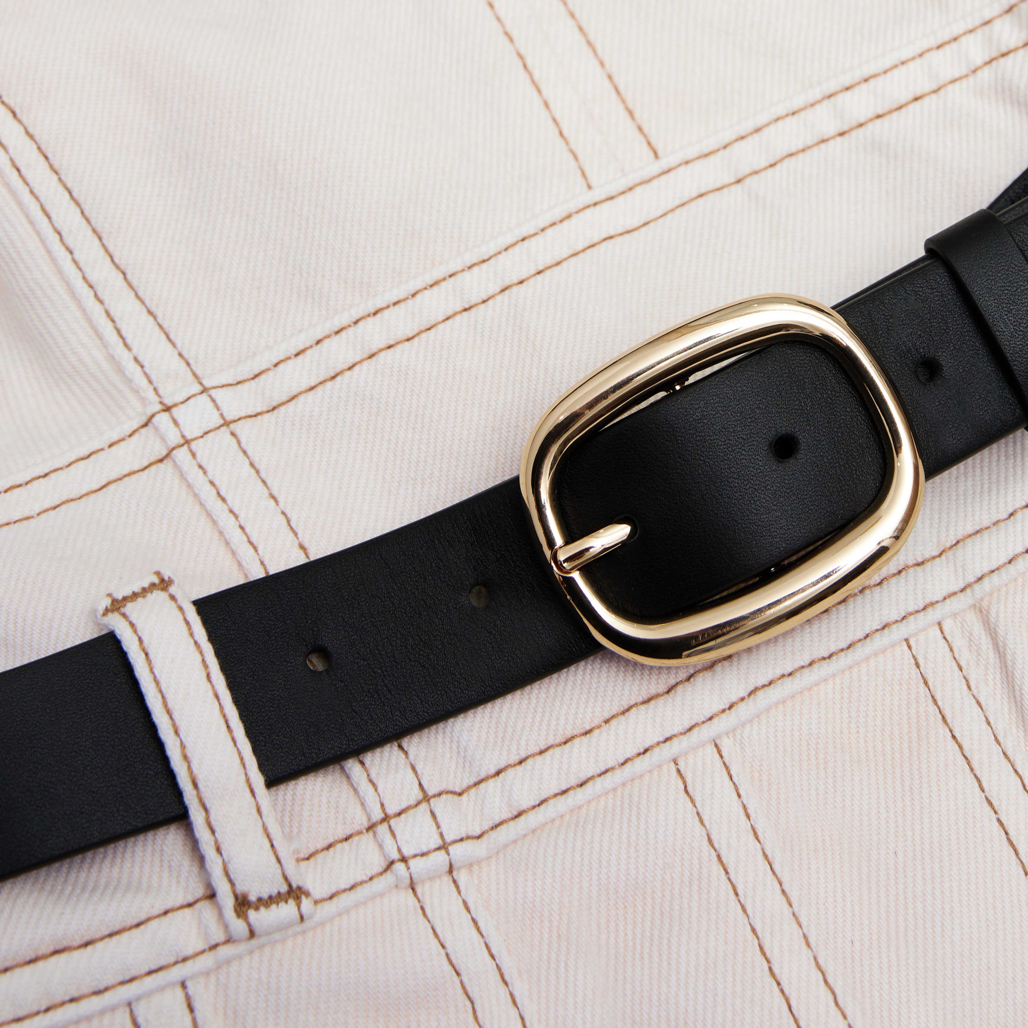 크림 데님 미니 드레스