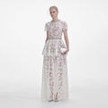 White Lace Tiered Maxi Dress