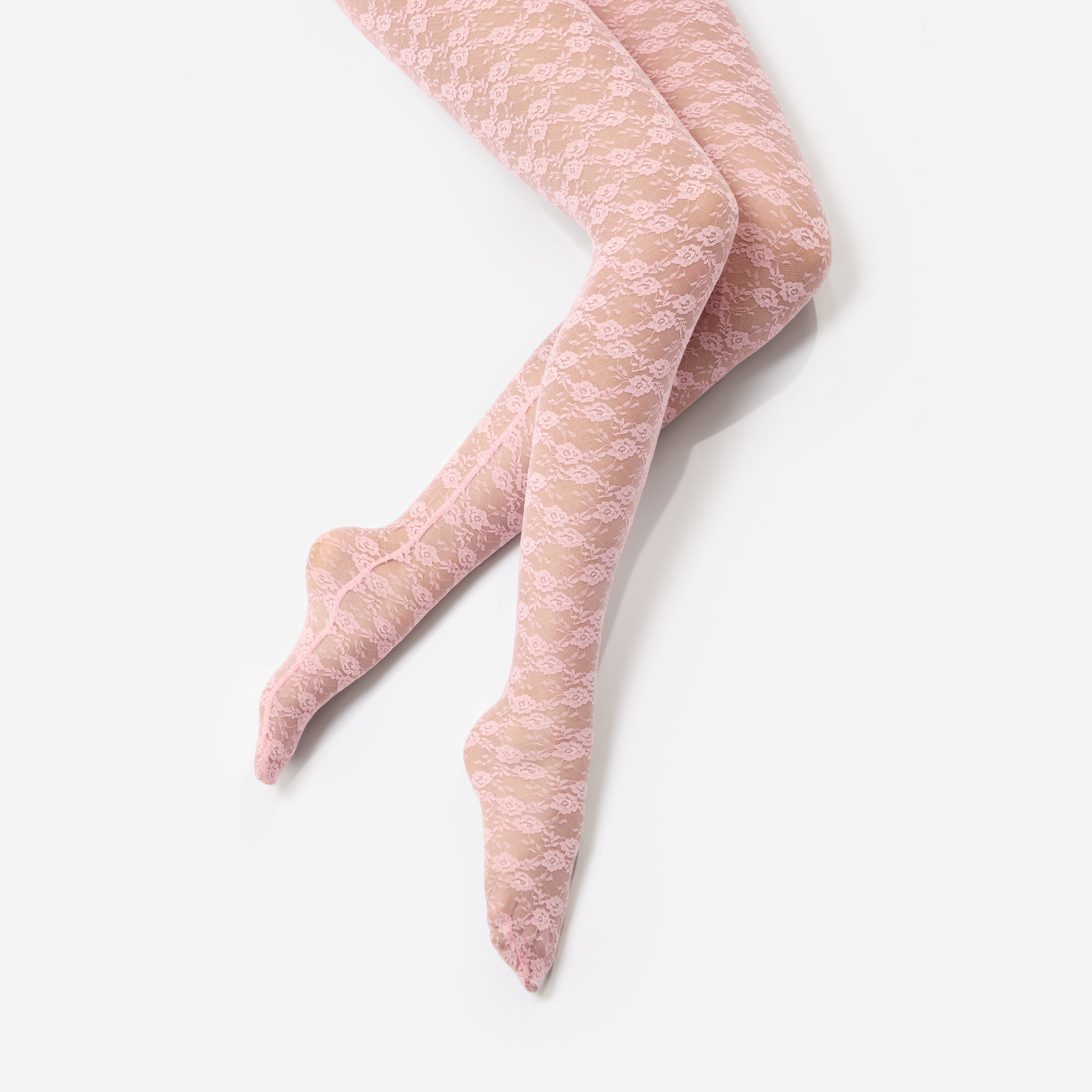핑크 레이스 타이츠