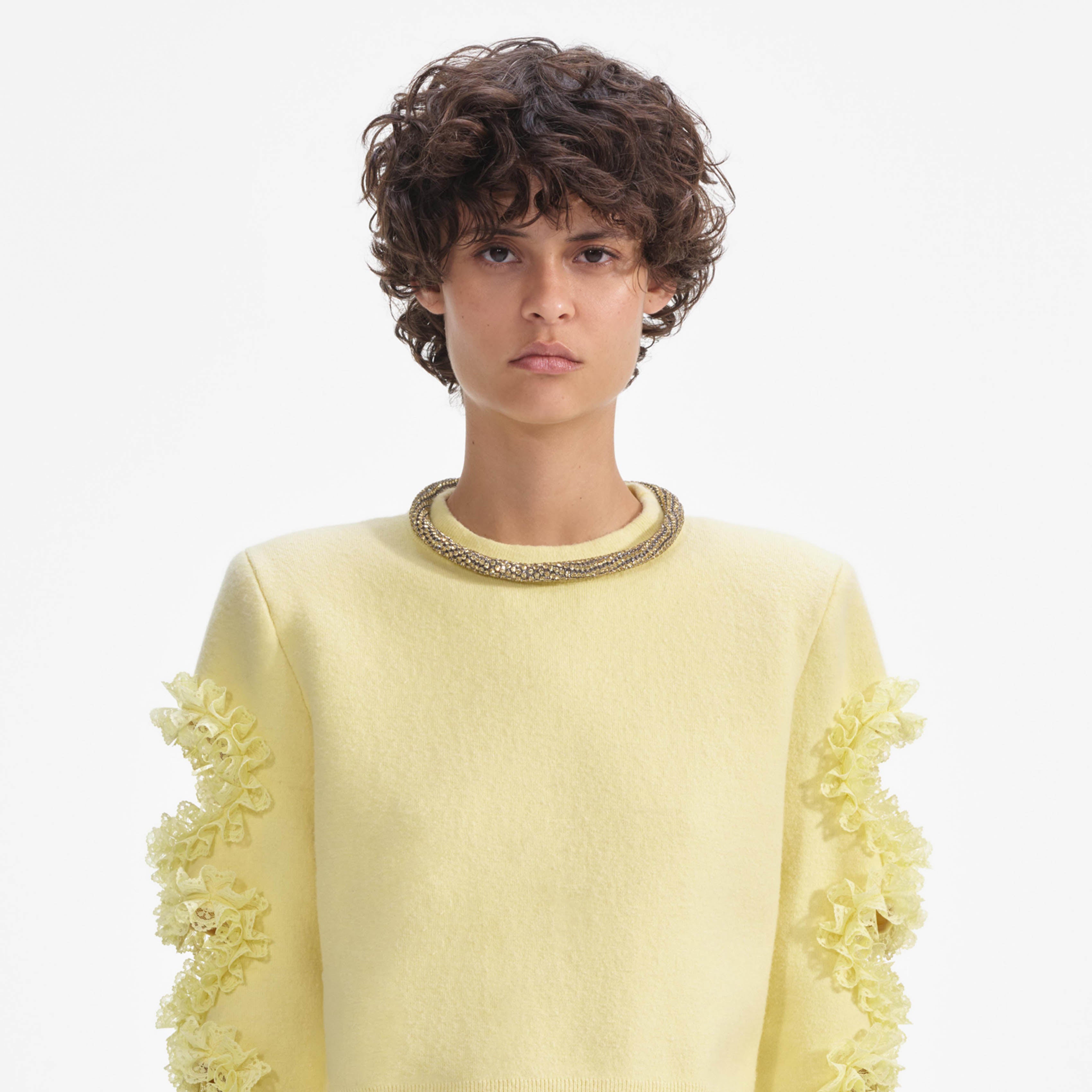 Yellow Crystal Tube Necklace