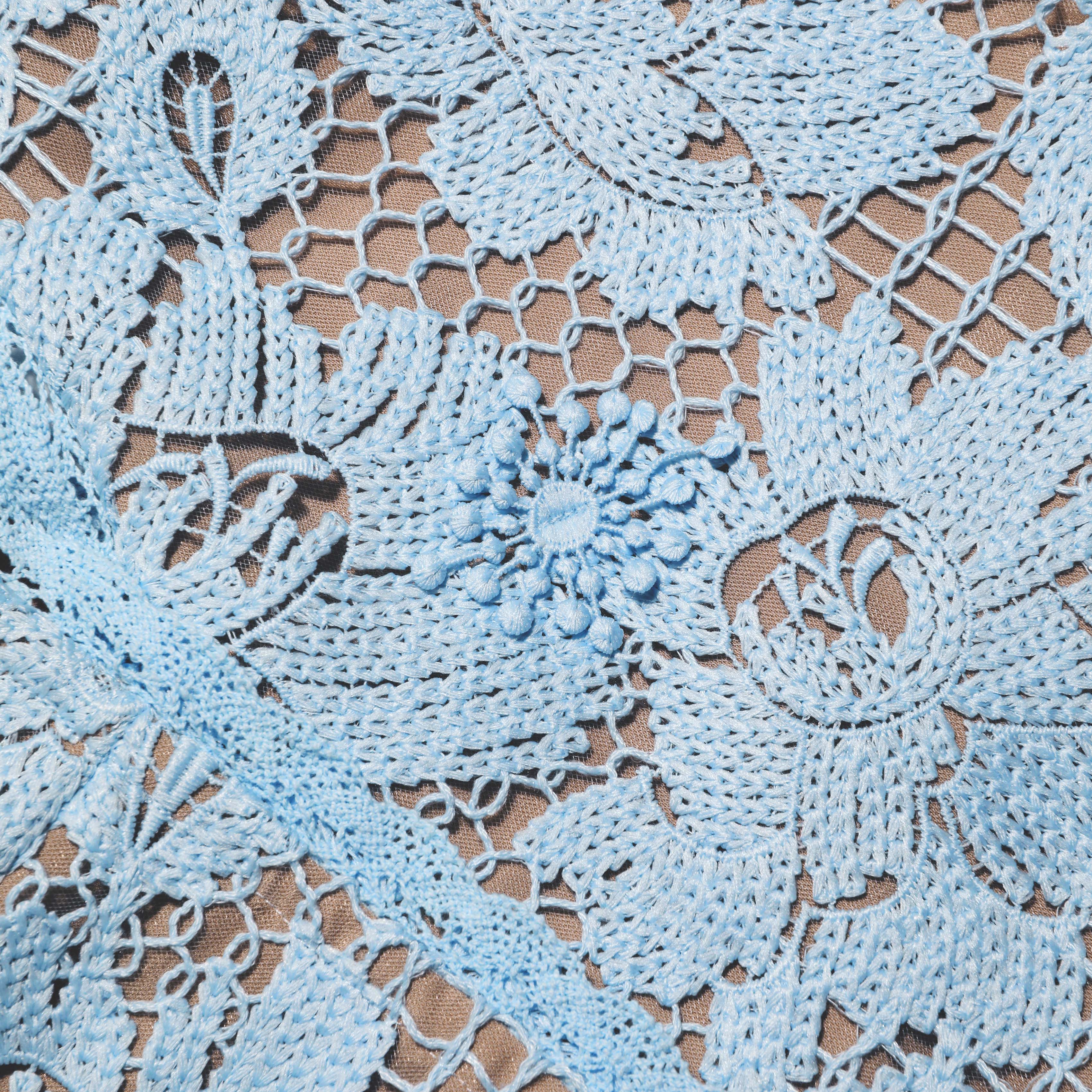Blue Crochet Lace Midi Dress – self-portrait