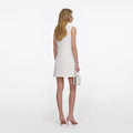 Cream Boucle Lace Trim Mini Dress