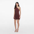 Brown Satin Mini Dress