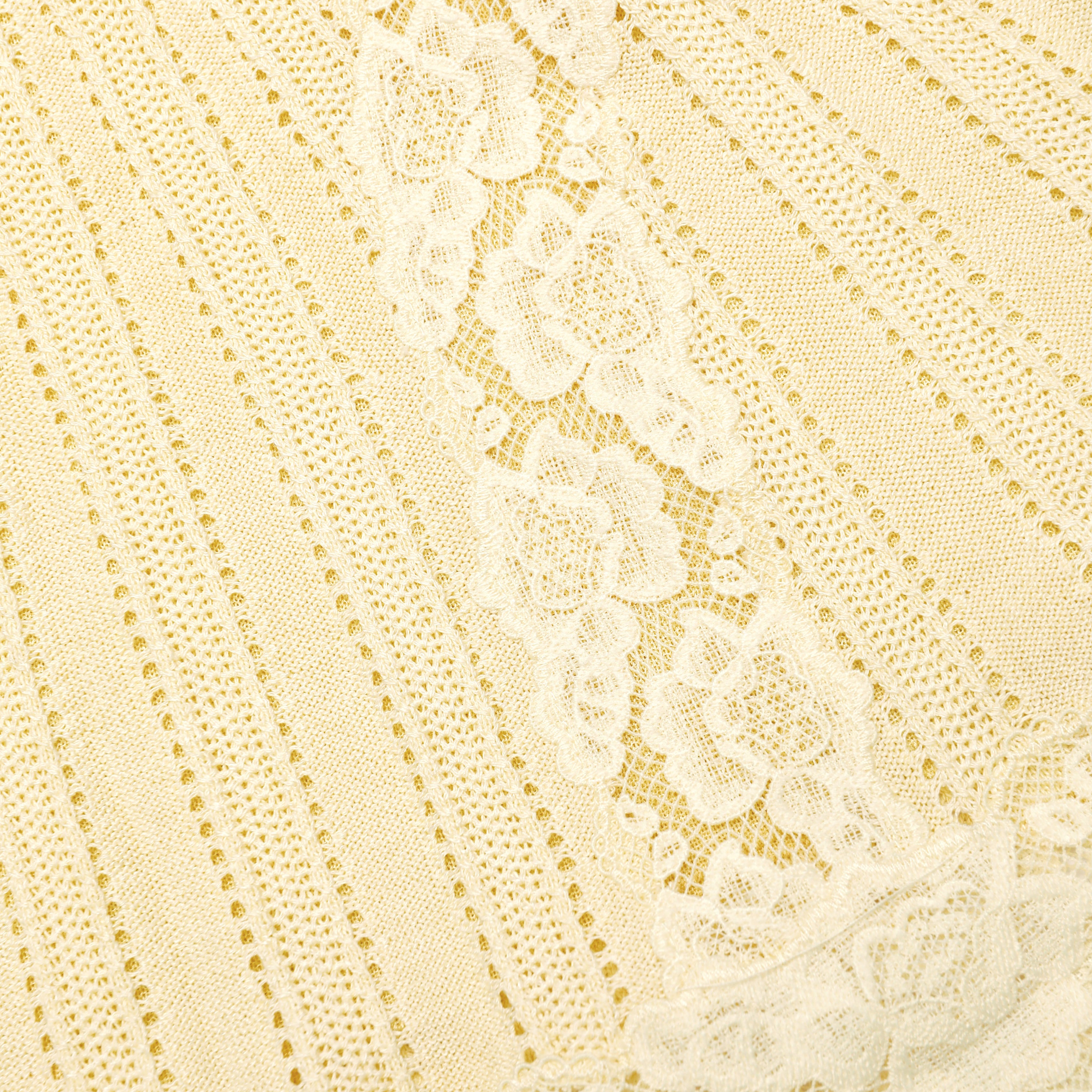 Yellow Pointelle Knit Mini Skirt