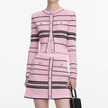 Pink Stripe Knit Mini Skirt