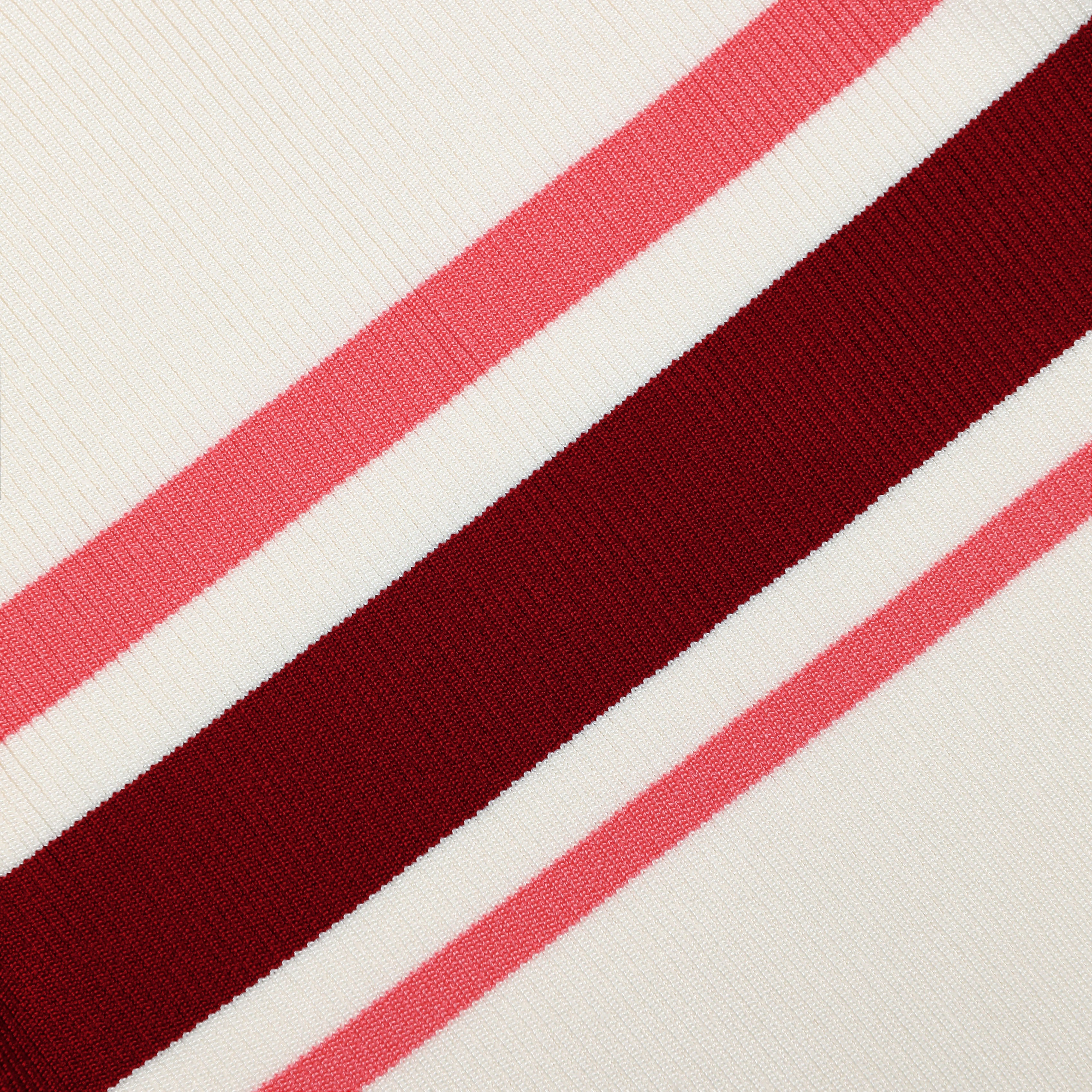 Cream Stripe Viscose Knit Top