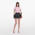 Black Polka Dot Frill Mini Skirt