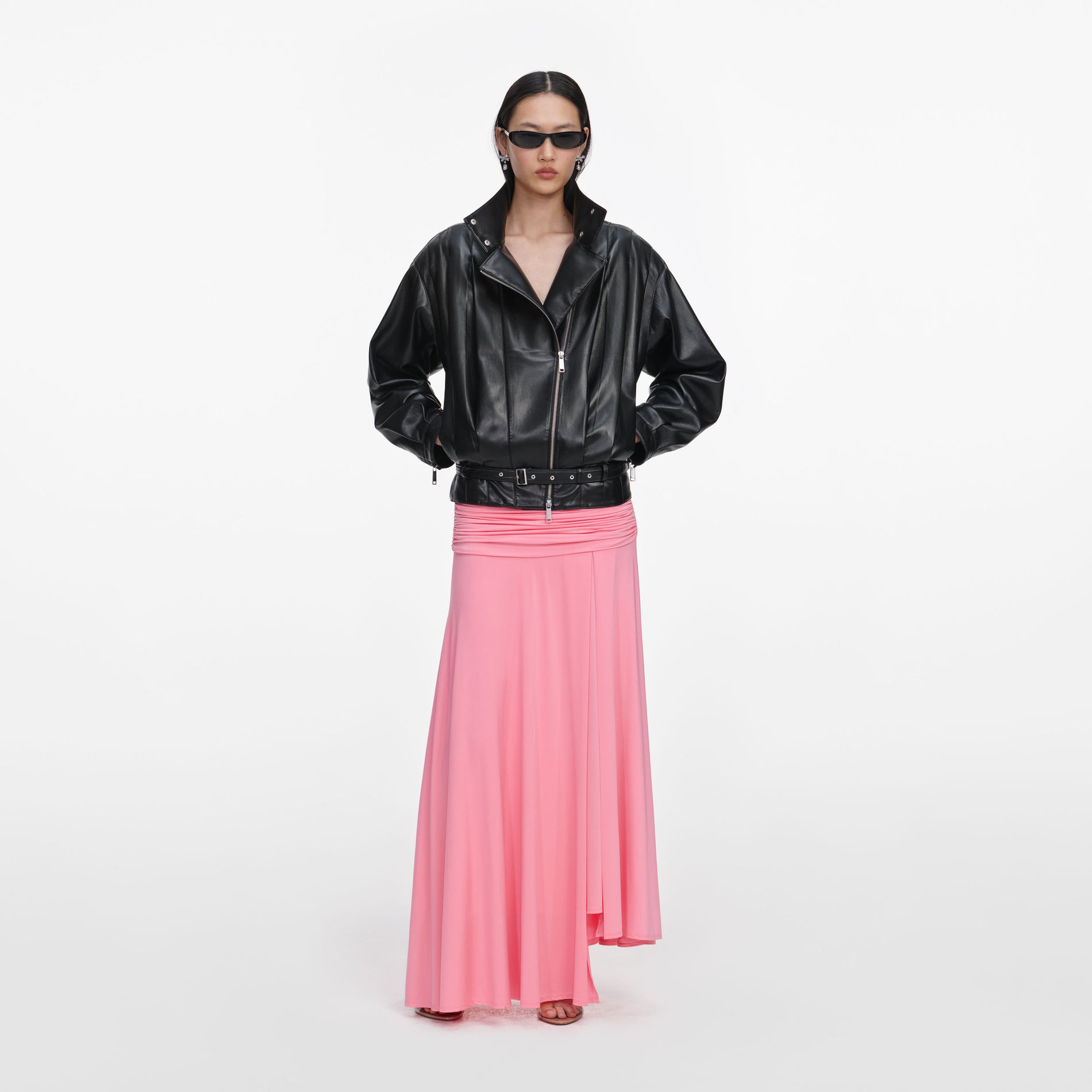 Black Faux Leather Biker Jacket